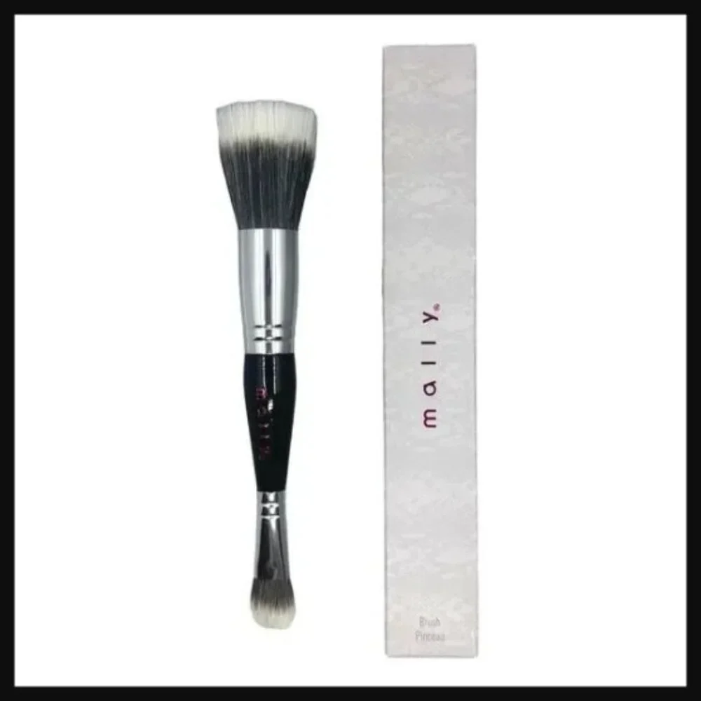 Mally Beauty Double-Ended Face & Eye Full Size Make-Up Brush NIB